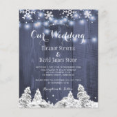 スノーフレーク・ウィンターワンダーランド結婚式招待状 (正面)