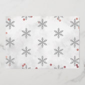 スノーフレーク・ウィンター1stバースデー実在タ写真 箔招待状 (裏面)