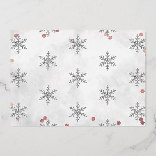 スノーフレーク・ウィンター1stバースデー実在タ写真 箔招待状 (裏面)