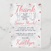 スノーフレーク・ウィンター1st誕生日ありがとうホイルカード 箔招待状 (正面)