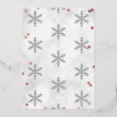 スノーフレーク・ウィンター1st誕生日ありがとうホイルカード 箔招待状 (裏面)