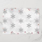 スノーフレーク・ウィンター1st誕生日ありがとうホイルカード 箔招待状 (裏面)