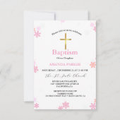 スノーフレーク・ウィンター・クロス・バプテスマ 招待状 (正面)
