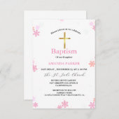 スノーフレーク・ウィンター・クロス・バプテスマ 招待状 (正面/裏面)