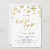 スノーフレーク・ウィンター・ブライダル・シャワーの招待 招待状 (正面)