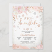 スノーフレーク ウィンター ベイビー シャワーの招待状 招待状 (正面)