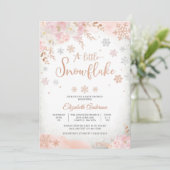 スノーフレーク ウィンター ベイビー シャワーの招待状 招待状 (スタンド正面)