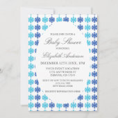 スノーフレーク ウィンター ベイビー シャワー 招待状 (正面)