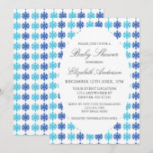 スノーフレーク ウィンター ベイビー シャワー 招待状 (正面/裏面)