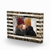 スノーフレーク・オン白黒ストライプカスタム フォトブロック (右)