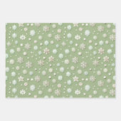 スノーフレーク・オン・ミント ラッピングペーパーシート (正面)