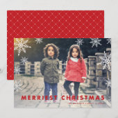 スノーフレーク・オーバーレイ |メリークリスマスフォト シーズンカード (正面/裏面)