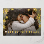 スノーフレーク・オーバーレイ |メリークリスマスフォト 箔シーズンカード (正面)