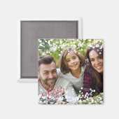 スノーフレーク・オーバーレイ・メリークリスマス・ホリデー写真 マグネット (正面/裏面)