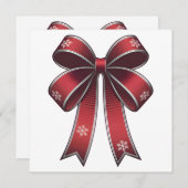 スノーフレーク・カード付きクリスマスコケット赤弓 (正面/裏面)