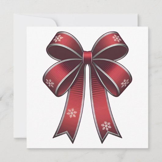 スノーフレーク・カード付きクリスマスコケット赤弓 (正面)