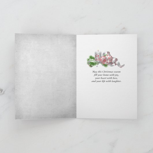 スノーフレーク・カード付きシルバークリスマスオーナメント カード (内部)