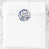 スノーフレーク・キッテンのステッカー ラウンドシール (バッグ)