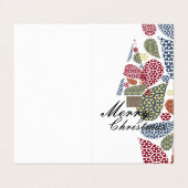 スノーフレーク・クリスマスツリー、家族写真クリスマスカード 名刺 (外部フラット)