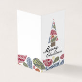 スノーフレーク・クリスマスツリー、家族写真クリスマスカード 名刺 (外部)