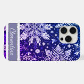 スノーフレーク クリスマスパターン iPhoneケース (裏面横)