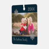 スノーフレーク・クリスマスファミリーの写真 メタルオーナメント (正面左)