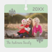 スノーフレーク・クリスマスファミリーの写真 メタルオーナメント (正面)