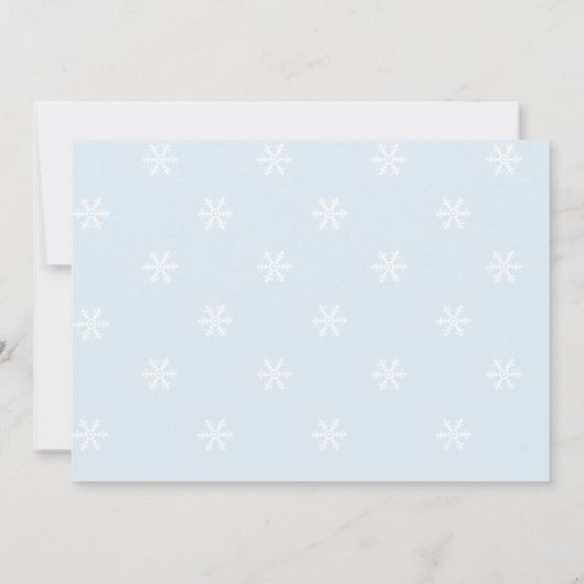 スノーフレーク・クリスマスベビーシャワーの招待状 招待状 (裏面)