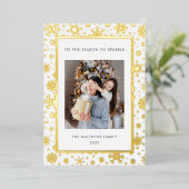 スノーフレーク・クリスマス | Photo Foilホリデーカード 箔シーズンカード (立ち正面)