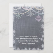 スノーフレーク グリッター パール ベビーシャワー 招待状 (裏面)