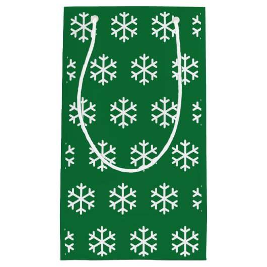 スノーフレーク グリーン クリスマス ギフトバッグ (正面)
