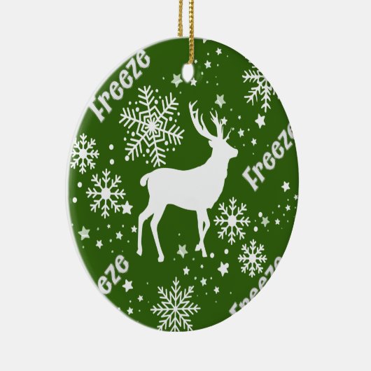 スノーフレーク・グリーン・セラミックオーナメント セラミックオーナメント (右)