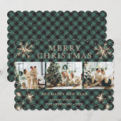 スノーフレーク グリーン バッファロー プライド フォト コラージュ シーズンカード (正面/裏面)