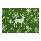 スノーフレーク・グリーン 枕カバー (裏面-左)