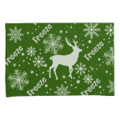 スノーフレーク・グリーン 枕カバー (正面右)