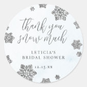 スノーフレーク サンクスユー スノーマッチ ブライズシャワー ラウンドシール (正面)