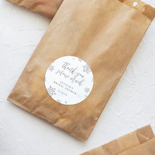 スノーフレーク サンクスユー スノーマッチ ブライズシャワー ラウンドシール