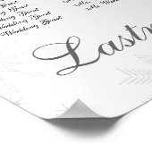 スノーフレーク・ジェム結婚・シルバーのシーティングチャート ポスター (角)