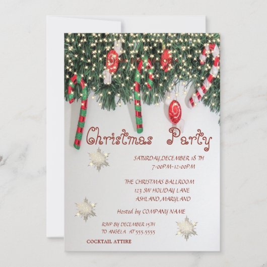 スノーフレーク、スイーツカンパニークリスマスパーティー 招待状 (正面)