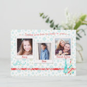 スノーフレーク&ツリーズホリデーフォトカードテンプレート シーズンカード (スタンド正面)