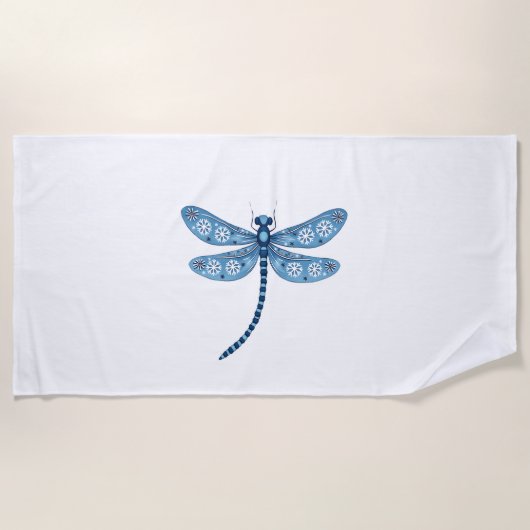 スノーフレーク・ドラゴンフライ・スピリット ビーチタオル (正面)