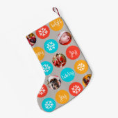 スノーフレーク・バウブルパターン写真クリスマスストッキング スモールクリスマスストッキング (裏面 (吊り時))