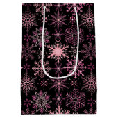 スノーフレーク・パターン・ピンク ミディアムペーパーバッグ (裏面)