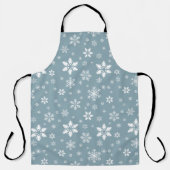 スノーフレーク・パターン、白い雪、雪、グレー エプロン (正面)