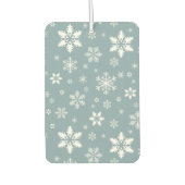 スノーフレーク・パターン、白い雪、雪、グレー カーエアーフレッシュナー (正面)