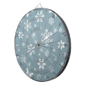 スノーフレーク・パターン、白い雪、雪、グレー ダーツボード (正面右)