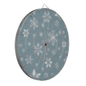 スノーフレーク・パターン、白い雪、雪、グレー ダーツボード (正面左)