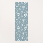 スノーフレーク・パターン、白い雪、雪、グレー ヨガマット (正面)