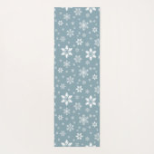 スノーフレーク・パターン、白い雪、雪、グレー ヨガマット (裏面)