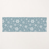 スノーフレーク・パターン、白い雪、雪、グレー ヨガマット (正面(横))